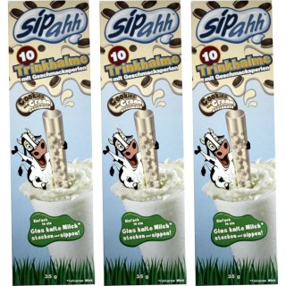 Sipahh Milchstrohhalm Cookies & Cream 30 Stück (3 Packungen a 10 Stück)