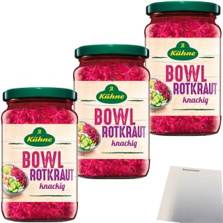 Kühne Bowl Rotkraut knackig 3er Pack (3x180g ATG) + usy Block