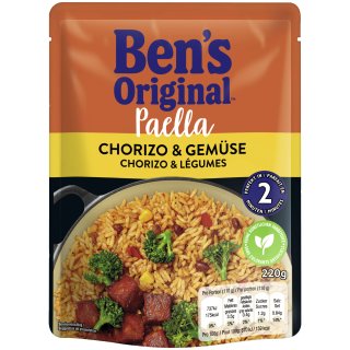 Bens Original Gericht Reis-Klassiker Paella Chorizo & Gemüse (250g Packung)