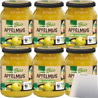 Edeka Bio Apfelmus ohne Zuckerzusatz 6er Pack (6x360g Glas) + usy Block