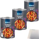 Edeka Chili Mix Gemüsemischung in pikanter Tomatensauce fertig gewürzt 3er Pack (3x400g Dose) + usy Block