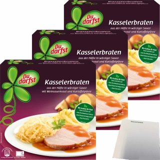 Du darfst Menü Kassler Schulterbraten 3er Pack (3x400g Packung) + usy Block