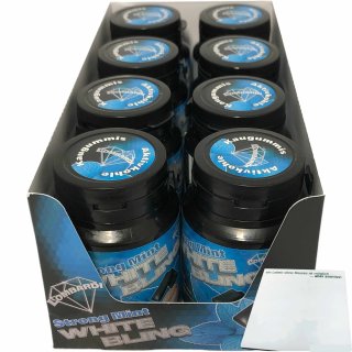 White Bling Strong Mint Kaugummi by Pietro Lombardi 8er Pack (8x63g Packung) + usy Block