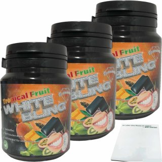 White Bling Tropical Fruit Chewing Gum by Pietro Lombardi (63g pack)