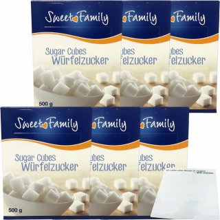 Nordzucker Sweet Family Würfelzucker 6er Pack (6x500g Packung) + usy Block