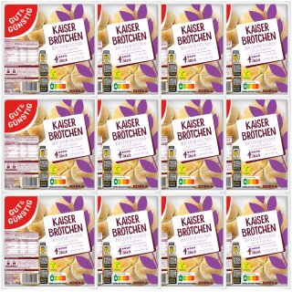Gut&Günstig Kaiserbrötchen zum Fertigbacken 48 Stück VPE (12x220g Packung)