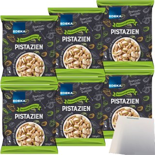 Edeka Pistazien geröstet und gesalzen 6er Pack (6x150g Packung) + usy Block