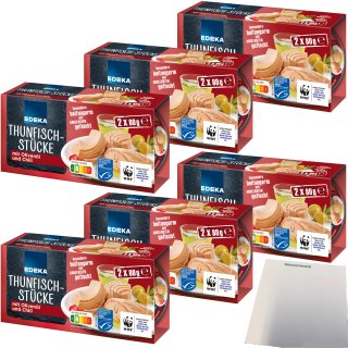 Edeka Thunfischstücke mit Olivenöl und Chili 6er Pack (6x2x80g Dose) + usy Block