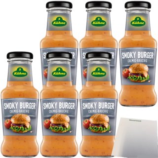 Kühne Würzsauce Smoky Burger cremig rauchiger Geschmack 6er Pack (6x250ml Flasche) + usy Block