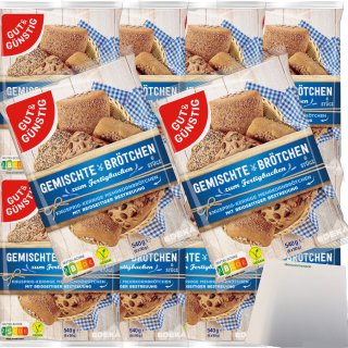 Gut&Günstig gemischte Brötchen zum Fertigbacken VPE (12x540g Packung) + usy Block