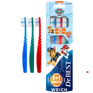 Dr.Best Kids Zahnbürste Milchzahn weich 2+1 (3St. Packung)