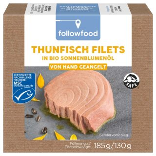 Followfood MSC Thunfischfilets Bio Sonnenblumenöl (185g Dose)