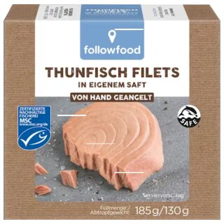 Followfood MSC Thunfischfilets Natur (185g Dose)