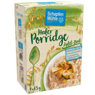 Schapfen Mühle Porridge Hafermahlzeit Apfel Zimt (260g Packung)