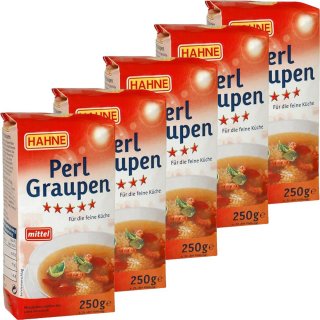 Hahne Perl Graupen mittel 5er Set (5x250g Beutel)
