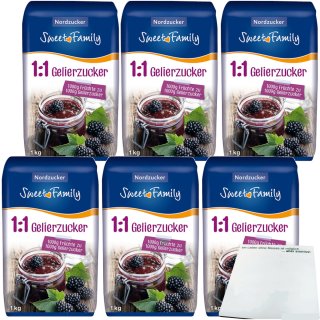 Sweet Family Gelierzucker 1:1 6er Pack (6x1kg Packung) + usy Block