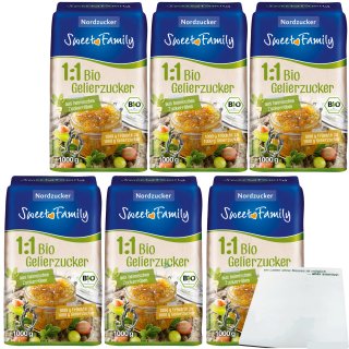 Sweet Family Bio Gelierzucker 1zu1 6er Pack (6x1kg Packung) + usy Block