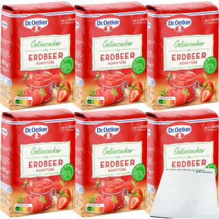 Dr. Oetker Gelierzucker 2zu1 für Erdbeer Konfitüre 6er Pack (6x500g Packung) + usy Block