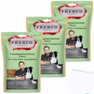 Fresco Martin Rütter Trainingssnacks Pferd 3er Pack (3x150g Packung) + usy Block