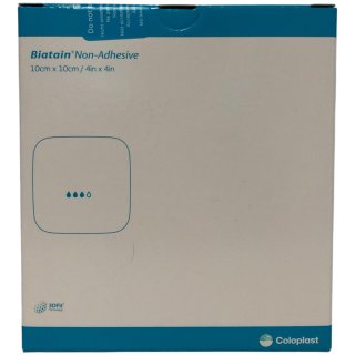 Coloplast Biatain Non Adhesive Nicht-haftender Schaumverband 10x10 cm (10 Stück Packung)