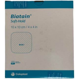 Biatain Soft Hold Schaumverband sanft-haftend 10x10cm (5 Stück Packung)
