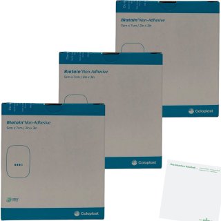 Coloplast Biatain Non Adhesive Nicht-haftender Schaumverband 5x7cm 3er Pack (3x10 Stück Packung) + usy Block