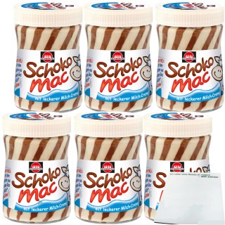 Schwartau Schoko Mac Schokocreme Brotaufstrich 6er Pack (6x400g Glas) + usy Block