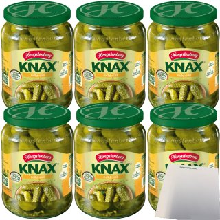 Hengstenberg Knax Gewürzgurken mild-süß 6er Pack (6x360g ATG Glas) + usy Block