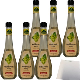 Kühne Exquisit Fein-würziger Weißweinessig 6er Pack (6x0,5l Flasche) + usy Block