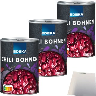 Edeka Chili-Bohnen in feurig-mexikanischer Sauce 3er Pack (3x400g Dose) + usy Block