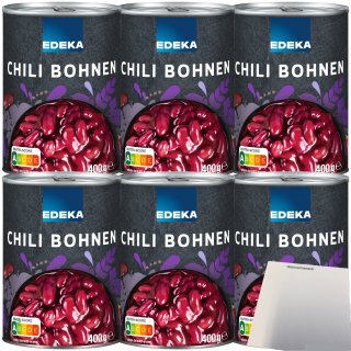 Edeka Chili-Bohnen in feurig-mexikanischer Sauce 6er Pack (6x400g Dose) + usy Block