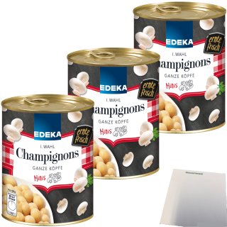 Edeka Champignons Minis 1. Wahl ganze Köpfe, extra klein 3er Pack (3x800g Dose) + usy Block