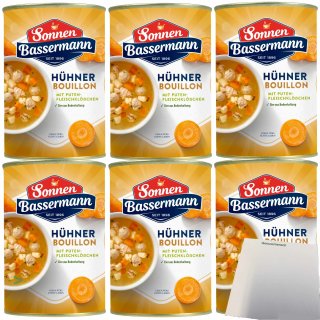 Sonnen Bassermann Hühnerbouillon mit Putenfleischklößchen 6er Pack (6x400ml Dose) + usy Block