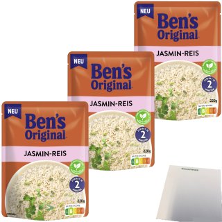 Bens Original Express Jasmin-Reis 3er Pack (3x220g Packung) + usy Block