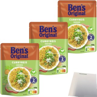 Bens Original Express Curryreis 3er Pack (3x220g Packung) + usy Block