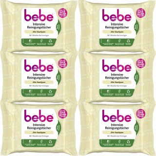 Bebe Young Care intensive Reinigungstücher Alle Hauttypen VPE (6X25 Stk)