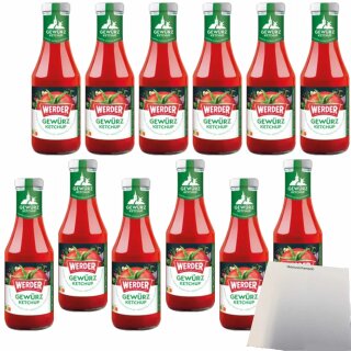 Werder Gewürz Ketchup 12er Pack (12x450ml Flasche) + usy Block