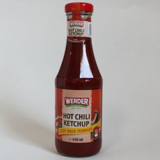 Werder Hot Chili Ketchup 6er Pack (6x450ml Glasflasche)