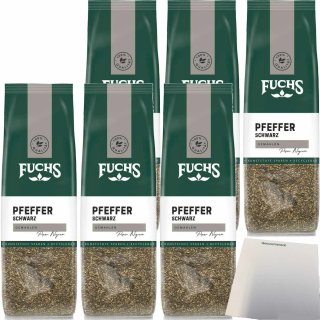 Fuchs Pfeffer schwarz gemahlen 6er Pack (6x60g Packung) + usy Block