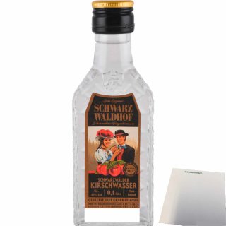 Schwarz Waldhof Schwarzwälder Kirschwasser 40% (0,1L Flasche) + usy Block
