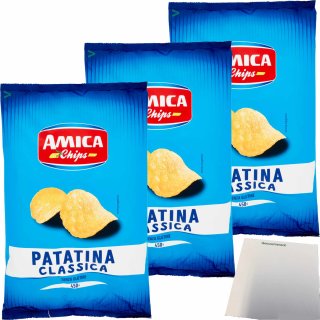 Amica Chips Patatina Classica gesalzen 3er Pack (3x450g Tüte) + usy Block