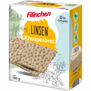 Filinchen lentil crispy bread gluten-free vegan 100g pack
