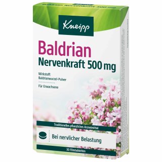 Kneipp Baldrian Nervenkraft 500mg bei Stress (30 Tabletten)
