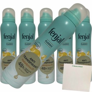 Fenjal Classic Antitranspirant Spray 6er Pack (6x150ml Flasche) + usy Block