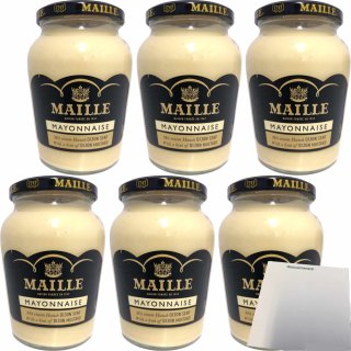Maille Mayonnaise Gourmet mit einem Hauch Djon Senf 6er Pack (6x320g Glas) + usy Block