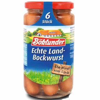 Böklunder Echte Landbockwurst 72 Stück VPE (12X345g Glas)