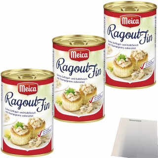 Meica Ragout Fin Zartes Geflügel und Kalbfleisch 3er Pack (3x400g Dose) + usy Block