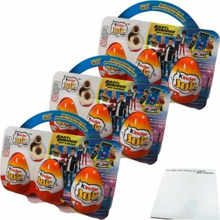 kinder Joy Fast & Furious Spy Racers 3 Packungen (9x20g Eier) + usy Block