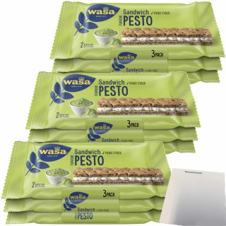 Wasa Knäckebrot Sandwich Pesto 3er Pack (3x111g Packung) + usy Block
