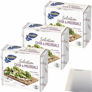 Wasa Selection Chia & Meersalz 3er Pack (3x245g Packung) + usy Block